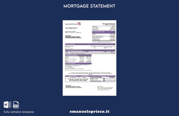 modello di estratto conto ipotecario bancario Barbados Butterfield in stile veri